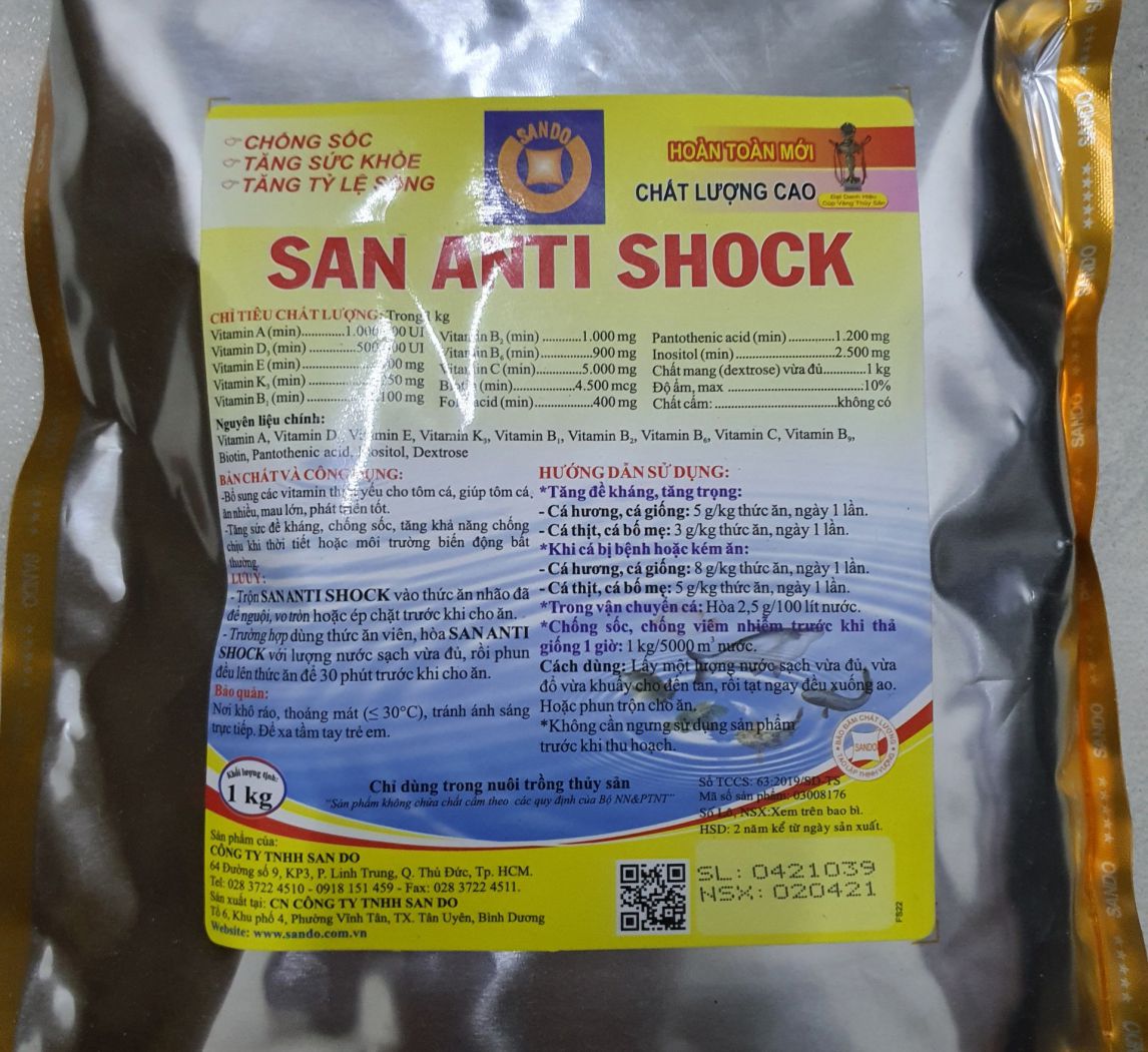 SAN ANTI SHOCK FISH - Chống sốc cho thủy sản hiệu quả