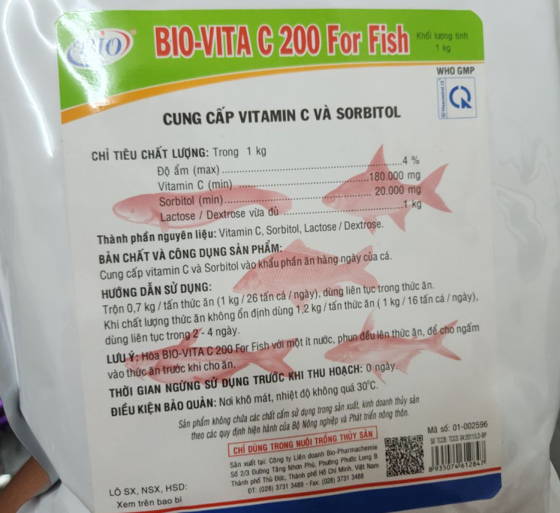 Bio C gói 1kg - Bio vitamin C for fish tăng đề kháng