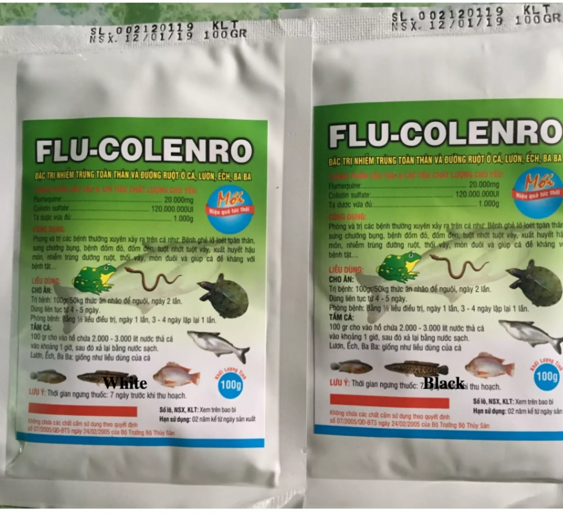 Flucolenro đặc tri các bệnh xảy ra trên cá, lươn, ếch, baba...