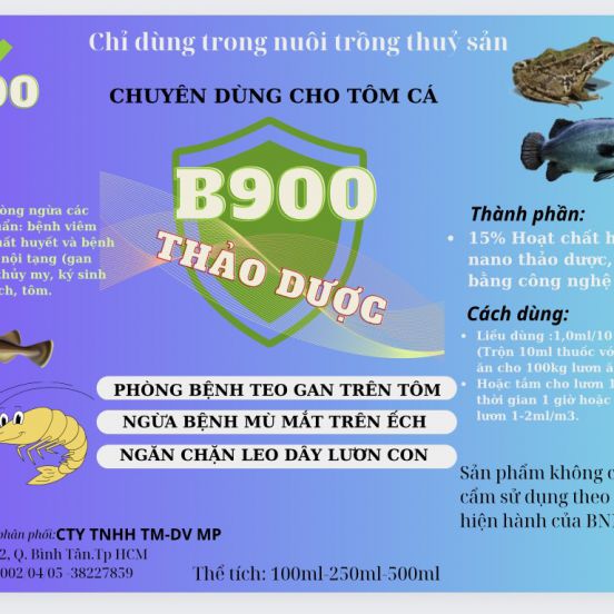 B900 - Tái tạo gan cho lươn chai 100ml