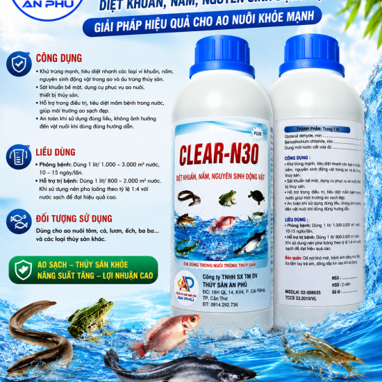 CLEAR-N30 – DIỆT KHUẨN, NẤM, NGUYÊN SINH ĐỘNG VẬT