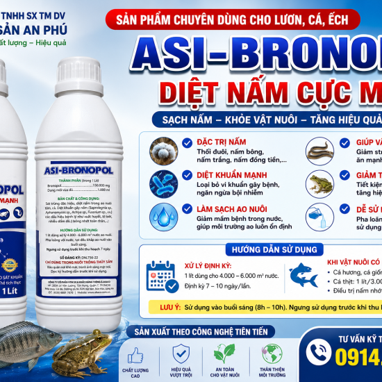 ASI-BRONOPOL – DIỆT NẤM CỰC MẠNH CHO LƯƠN, CÁ, ẾCH