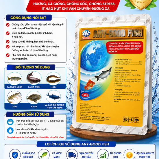 ANVI good fish - Thuốc chuyên dùng trong vận chuyển cá giống