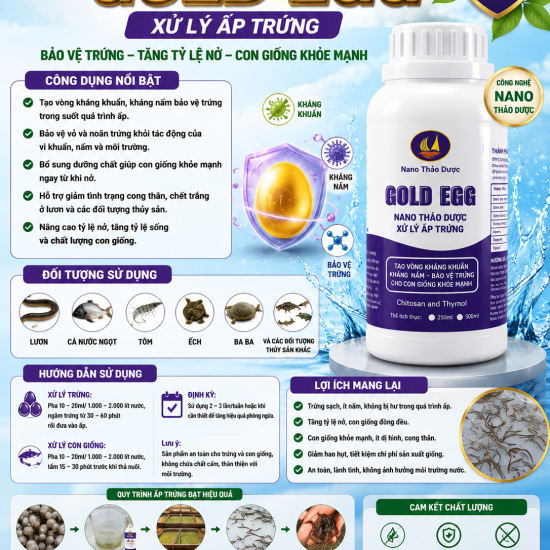 GOLD EGG – NANO THẢO DƯỢC XỬ LÝ TRỨNG ẤP