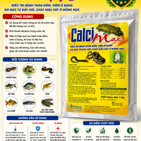 Calcimax Đặc trị cong thân trên lươn