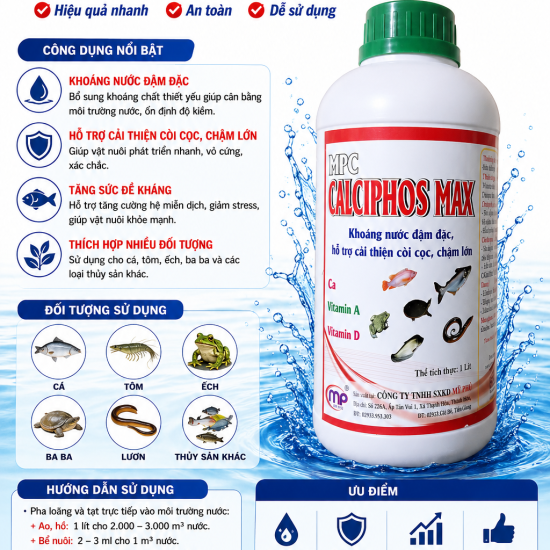 MPC CALCIPHOS MAX – KHOÁNG NƯỚC ĐẬM ĐẶC CHO THỦY SẢN