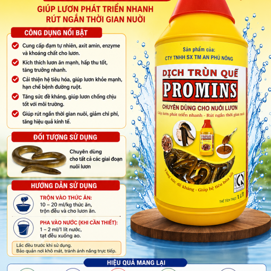  PROMINS – DỊCH TRÙN QUẾ CHUYÊN DÙNG CHO NUÔI LƯƠN