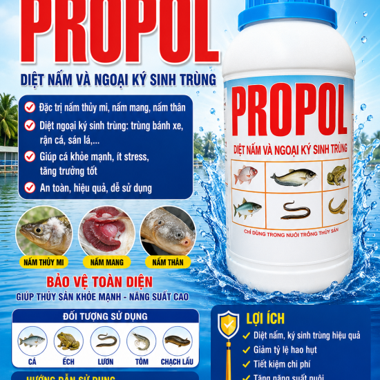PROPOL – DIỆT NẤM & NGOẠI KÝ SINH TRÙNG CHO THỦY SẢN