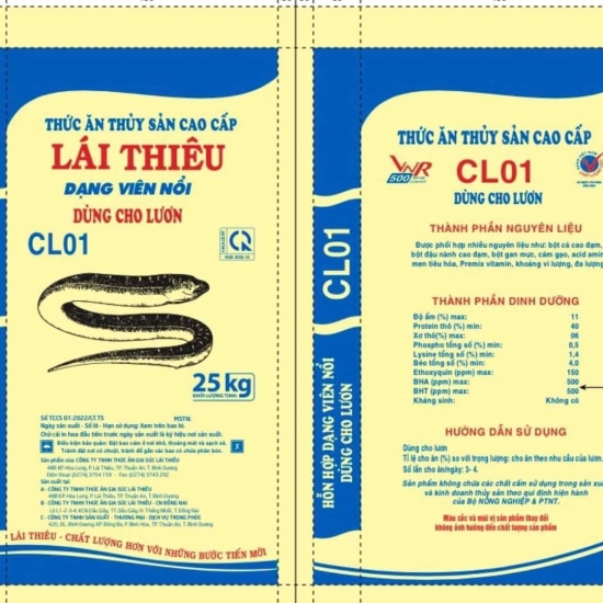 Thức ăn Lái Thiêu chuyên cho lươn 40% đạm